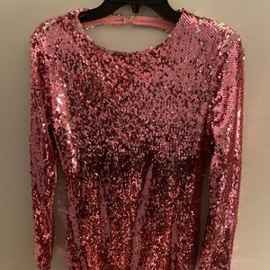 Revolve Pink Glitter Dress